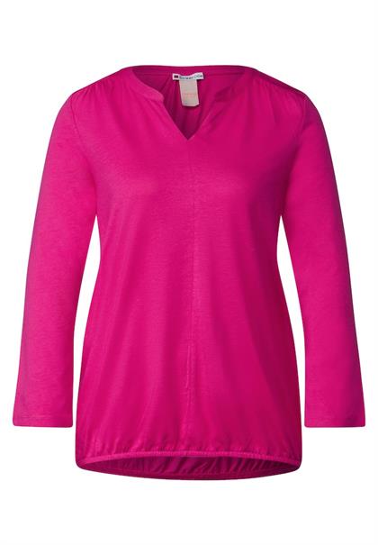 Street One Damen Longsleeve Jersey Shirt mit 3/4 Ärmel nu pink bequem  online kaufen bei