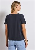Jersey-Shirt mit Cut-Out deepwater blue