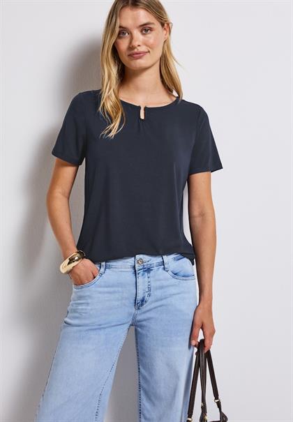Jersey-Shirt mit Cut-Out deepwater blue