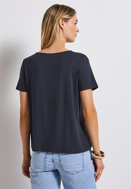 Jersey-Shirt mit Cut-Out deepwater blue