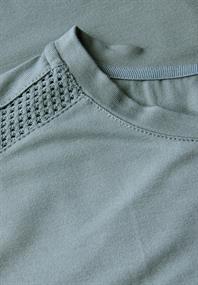 Jersey-Shirt mit Mesh-Detail arona blue