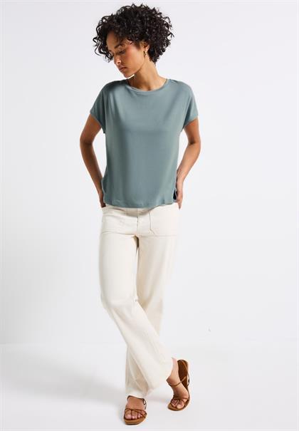 Jersey-Shirt mit Mesh-Detail arona blue