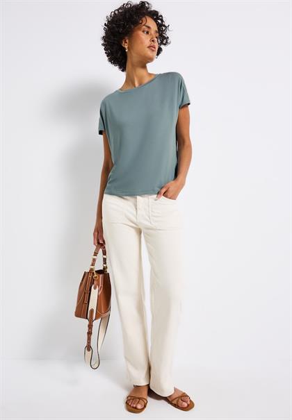 Jersey-Shirt mit Mesh-Detail arona blue