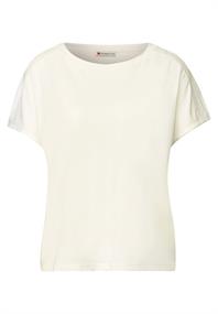 Jersey-Shirt mit Mesh-Detail off white
