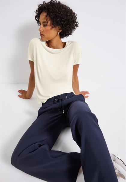 Jersey-Shirt mit Mesh-Detail off white