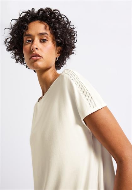 Jersey-Shirt mit Mesh-Detail off white