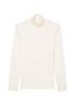 Jersey T-shirt, long sleeve, turtle neck, ribbed cuffs, DfC white cotton