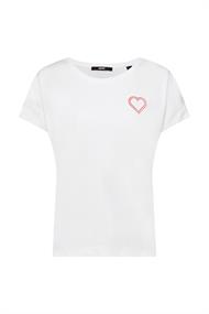 Jersey-T-Shirt mit Applikation white