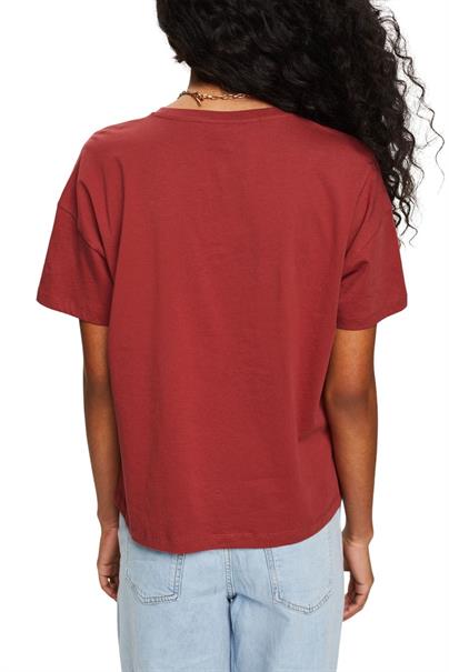 Jersey-T-Shirt mit Print terracotta