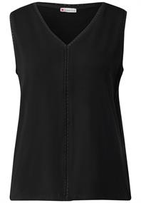 Jersey-Top mit Häkeldetails black