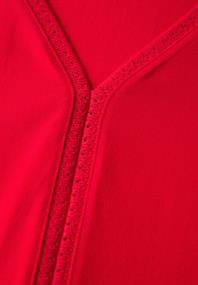 Jersey-Top mit Häkeldetails glory red