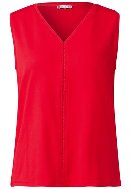 Jersey-Top mit Häkeldetails glory red