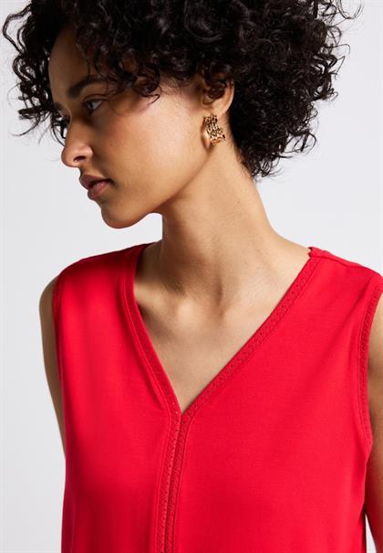 Jersey-Top mit Häkeldetails glory red