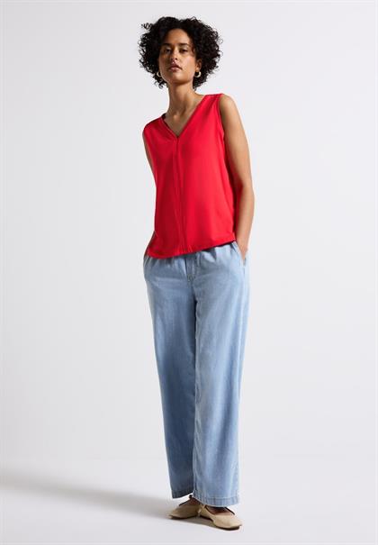 Jersey-Top mit Häkeldetails glory red