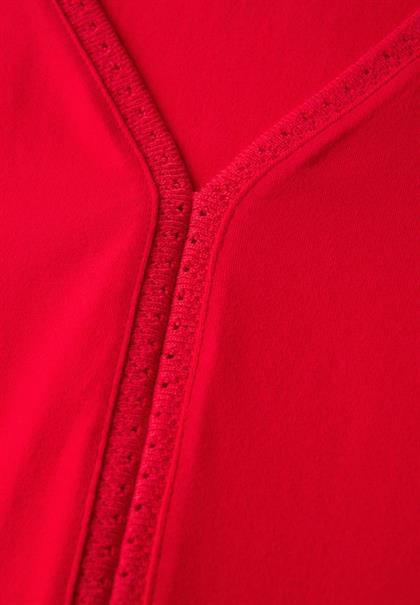 Jersey-Top mit Häkeldetails glory red