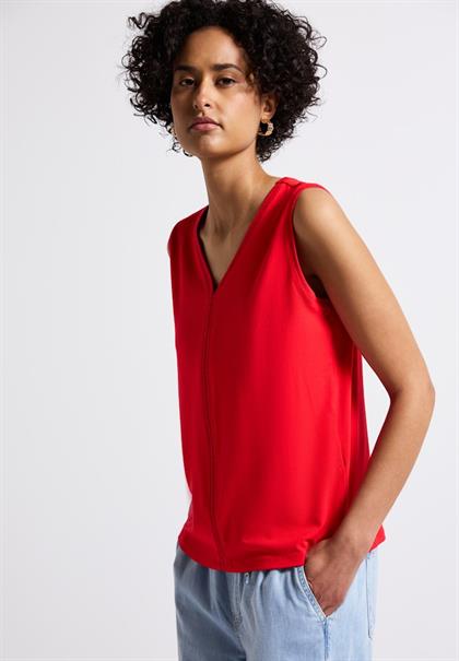 Jersey-Top mit Häkeldetails glory red