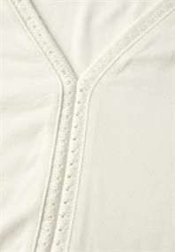 Jersey-Top mit Häkeldetails off white