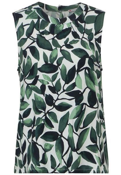 Jersey Top mit Print cool vintage green