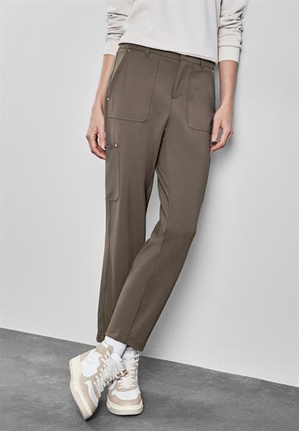 Jersey Twill Cargo-Hose muddy brown