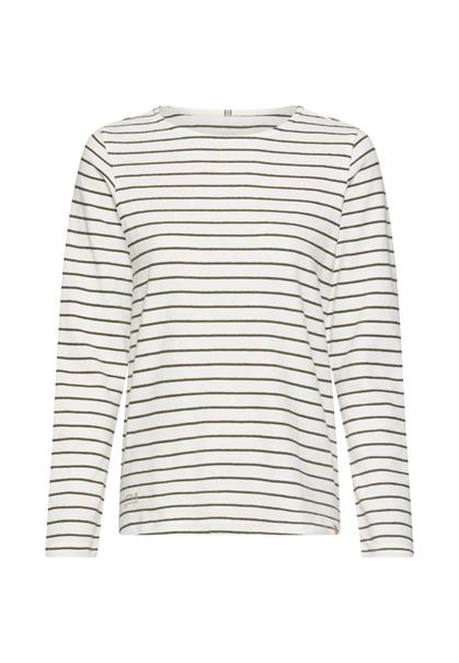 Jerseyshirt aus 100% Baumwolle dark olive stripes