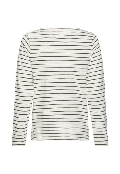 Jerseyshirt aus 100% Baumwolle dark olive stripes