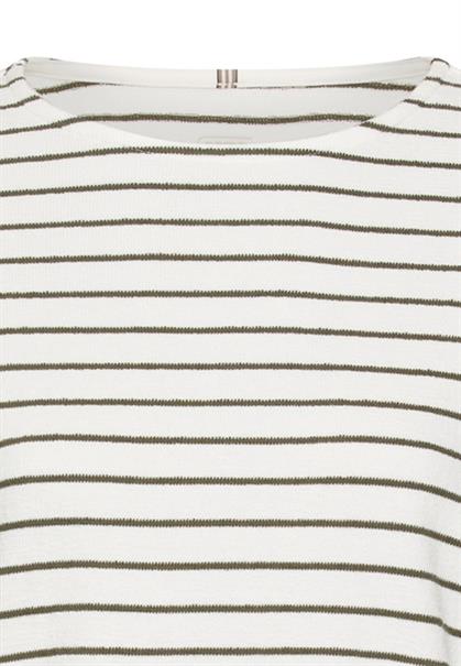 Jerseyshirt aus 100% Baumwolle dark olive stripes