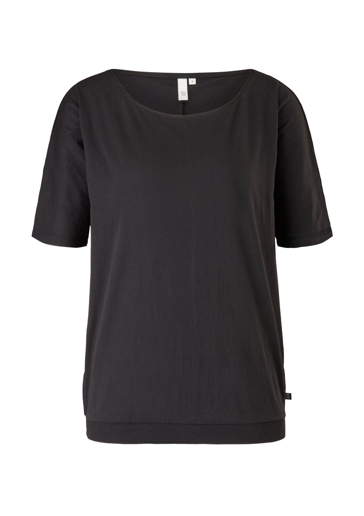 QS Damen T-Shirt Jerseyshirt aus Baumwollmix weiß bequem online 