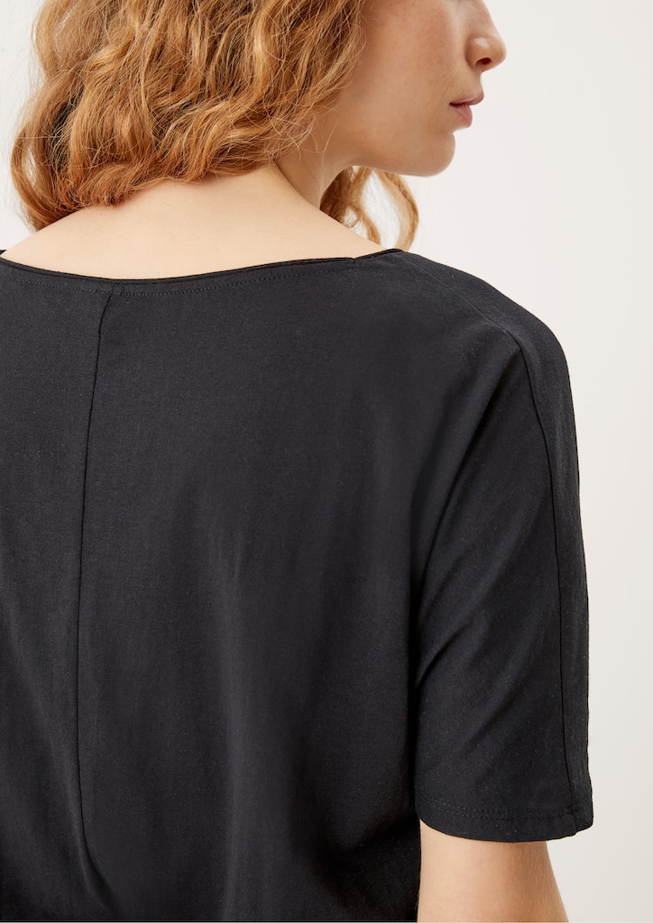 QS Damen T-Shirt Jerseyshirt aus Baumwollmix weiß bequem online