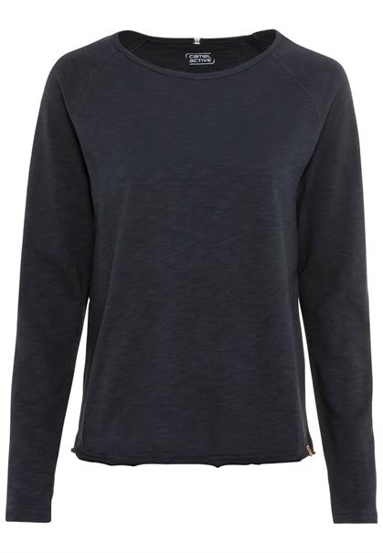 Jerseyshirt mit Rundhalsauschnitt dark navy