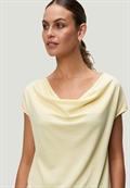 Jerseyshirt mit Wasserfallausschnitt double cream