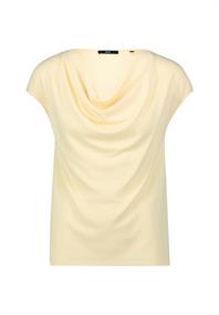 Jerseyshirt mit Wasserfallausschnitt double cream