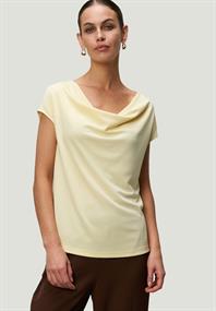 Jerseyshirt mit Wasserfallausschnitt double cream