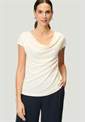 Jerseyshirt mit Wasserfallausschnitt eggnog