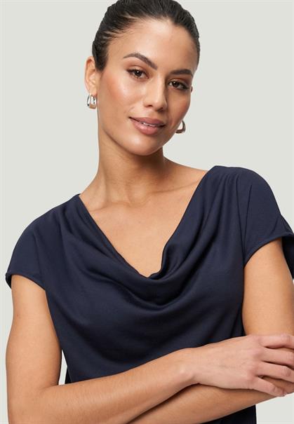 Jerseyshirt mit Wasserfallausschnitt hydrangea