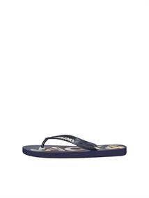 JFWLOGO PALM PRINT FLIP FLOP LN medieval blue