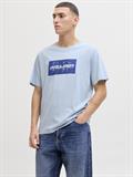 JJCOLE PRINT TEE SS CREW NECK LN celestial blue