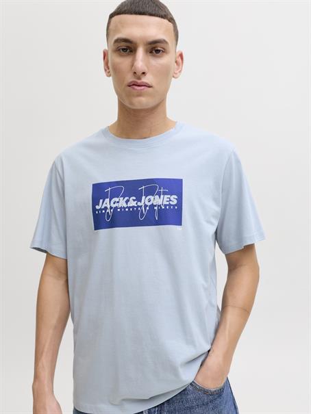 JJCOLE PRINT TEE SS CREW NECK LN celestial blue