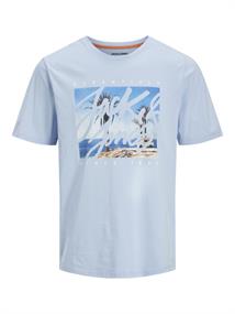 JJCOLTON PHOTOPRINT TEE SS CREW NECK chambray blue