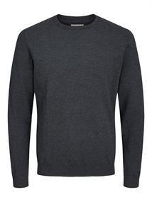 JJEBASIC KNIT CREW NECK NOOS dark grey melange