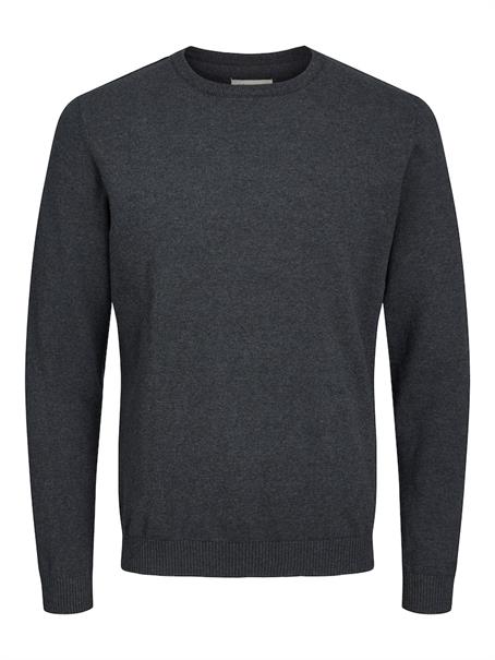 JJEBASIC KNIT CREW NECK NOOS dark grey melange