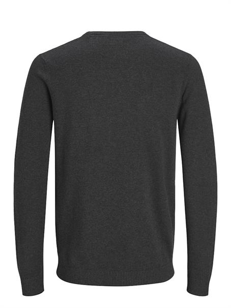 JJEBASIC KNIT CREW NECK NOOS dark grey melange