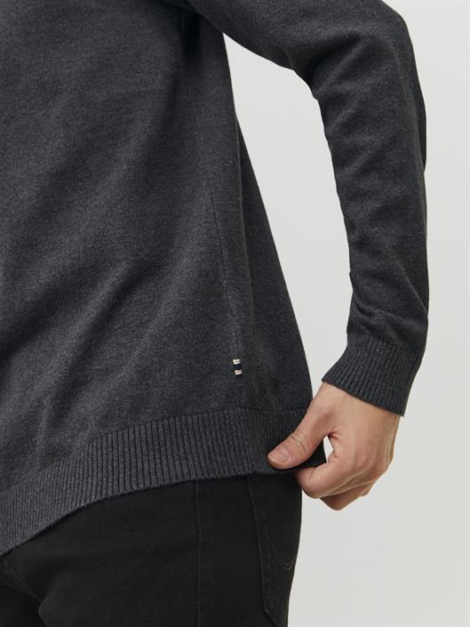 jjebasic-knit-crew-neck-noos-dark-grey-melange