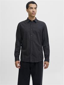 JJECLASSIC MELANGE SHIRT L/S NOOS dark grey melange