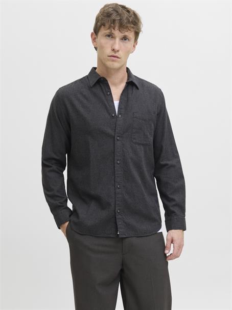 JJECLASSIC MELANGE SHIRT L/S NOOS dark grey melange