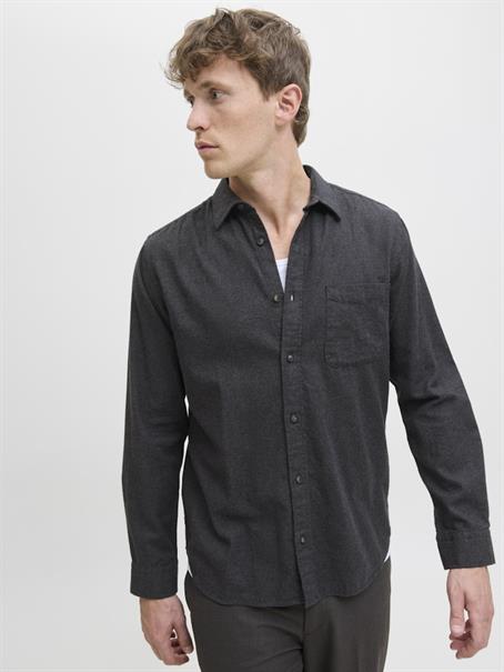 JJECLASSIC MELANGE SHIRT L/S NOOS dark grey melange