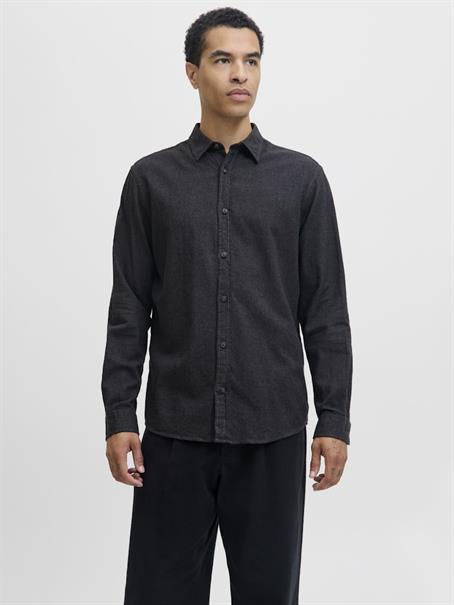 JJECLASSIC MELANGE SHIRT L/S NOOS dark grey melange