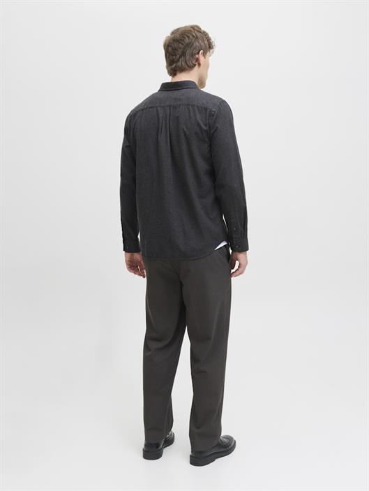 jjeclassic-melange-shirt-l-s-noos-dark-grey-melange