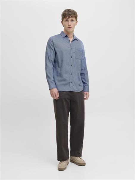 JJECLASSIC MELANGE SHIRT L/S NOOS faded denim