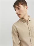 JJECLASSIC MELANGE SHIRT LS NOOS oatmeal