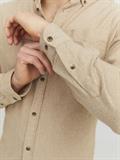 JJECLASSIC MELANGE SHIRT LS NOOS oatmeal